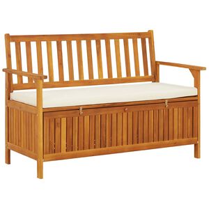vidaXL Banc de rangement de jardin Bois d'acacia solide 120x63x84 cm