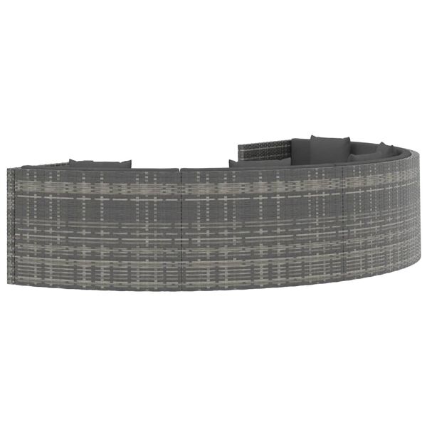 vidaXL Salon de jardin 6 pcs avec coussins r&eacute;sine tress&eacute;e gris