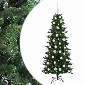 vidaXL Sapin de No&euml;l artificiel avec boules 120 cm 150 LED Blanc chaud