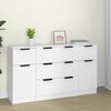 vidaXL Buffets 3 pcs Blanc Bois d'ing&eacute;nierie