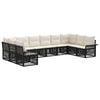 vidaXL Ensemble de canap&eacute; de jardin 10 pcs Noir polyrotin