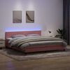 vidaXL Sommier &agrave; lattes de lit avec matelas et LED rose 200x210 cm velours