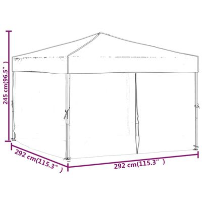 vidaXL Tente de réception pliable avec parois Anthracite 3x3 m