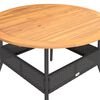 vidaXL Table de jardin et dessus en bois d'acacia noir r&eacute;sine tress&eacute;e