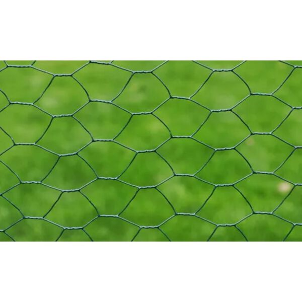 vidaXL Grillage &agrave; poule avec rev&ecirc;tement en PVC 25x1 m vert