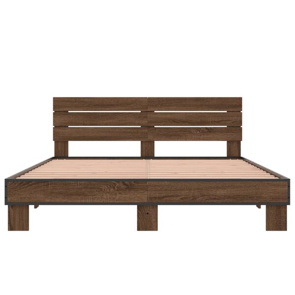 vidaXL Cadre de lit sans matelas ch&ecirc;ne marron 160x200 cm