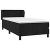 vidaXL Sommier &agrave; lattes de lit avec matelas Noir 90x200 cm Velours