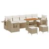 vidaXL Ensemble de canap&eacute; de jardin avec coussin 10 pcs beige et cr&egrave;me