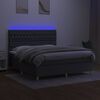 vidaXL Sommier &agrave; lattes de lit et matelas et LED Gris fonc&eacute; 180x200 cm