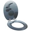 vidaXL Si&egrave;ge de toilette &agrave; fermeture douce Gris 44 x 38 cm Panneau MDF