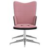 vidaXL Chaise de relaxation avec tabouret Rose Velours et PVC