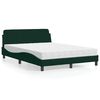 vidaXL Lit avec matelas Dover vert fonc&eacute; 120x200 cm velours
