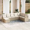 vidaXL Ensemble de canapé de jardin 8 pcs Beige Poly Rattan
