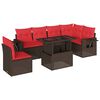 vidaXL Ensemble de canap&eacute; de jardin 7 pcs avec coussins marron r&eacute;sine tress&eacute;e
