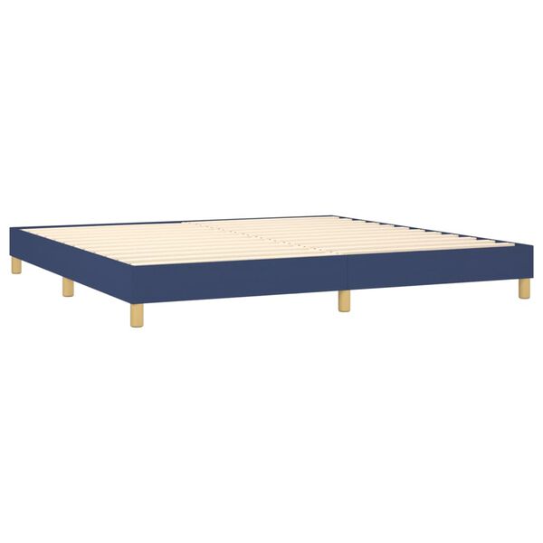 vidaXL Sommier &agrave; lattes de lit avec matelas Bleu 200x200 cm Tissu
