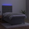 vidaXL Sommier &agrave; lattes de lit matelas et LED Gris clair 100x200 cm