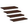 vidaXL Marches d'escalier 4 pi&egrave;ces 80 x 30 x 2 cm Marron fonc&eacute;