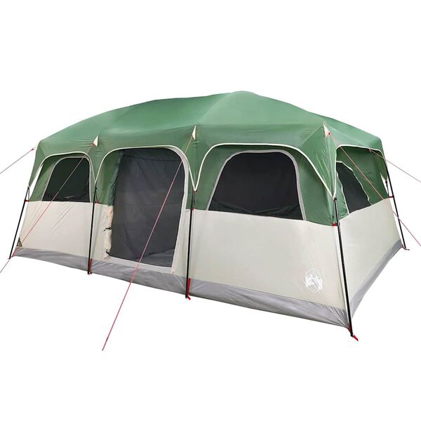 vidaXL Tente de cabine familiale 10 personnes vert imperm&eacute;able