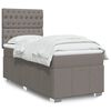 vidaXL Sommier &agrave; lattes de lit avec matelas Taupe 90x190 cm Tissu
