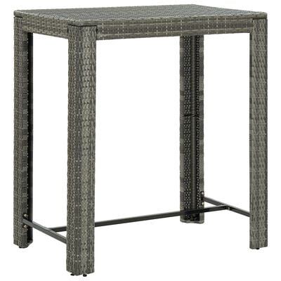 vidaXL Jeu de bar de jardin 5 pcs avec accoudoirs Résine tressée Gris