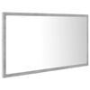 vidaXL Miroir à LED de salle de bain Gris béton 80x8,5x37 cm Acrylique