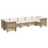 vidaXL Salon de jardin avec coussins 7 pcs beige r&eacute;sine tress&eacute;e