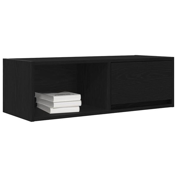 vidaXL Meuble TV ch&ecirc;ne noir 80x31x25,5 cm bois d'ing&eacute;nierie