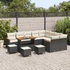 vidaXL Ensemble de canap&eacute; de jardin 13 pcs Noir Poly Rattan