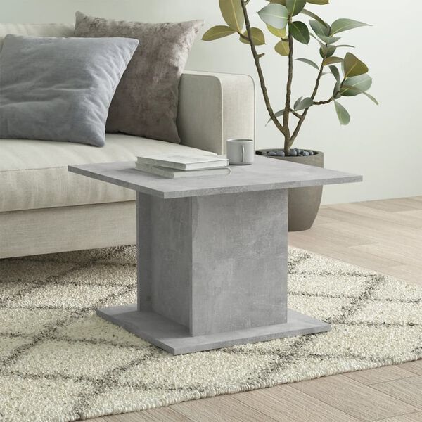 vidaXL Table basse gris b&eacute;ton 55,5x55,5x40 cm bois d'ing&eacute;nierie
