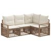 vidaXL Ensemble de canap&eacute; de jardin 4 pc Beige polyrotin