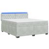 vidaXL Lit de box spring avec matelas et LED Gris clair 160 x 200 cm