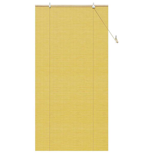 vidaXL Store enrouleur avec des rideaux Jaune 120 x 220 cm Bambou