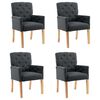vidaXL Chaises &agrave; manger avec accoudoirs lot de 4 gris tissu