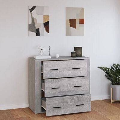 vidaXL Buffet Sonoma gris 80x33x70 cm Bois d'ingénierie