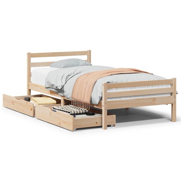 vidaXL Cadre de lit sans matelas 90x200 cm bois de pin massif