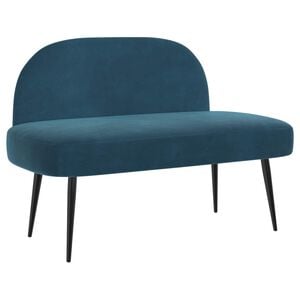 vidaXL Banc rembourr&eacute; avec dossier Bleu 110 x 60 x 76 cm Velours