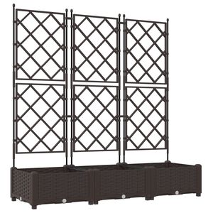 vidaXL Cache-pot de jardin 3 pcs Marron 120 x 40 x 125,5 cm Plastique