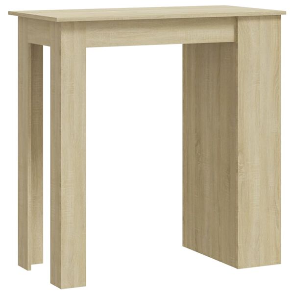 vidaXL Table de bar avec rangement Ch&ecirc;ne sonoma 102x50x103,5 cm