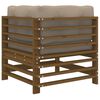 vidaXL Canapés d'angle et coussins 2pcs marron miel bois de pin massif