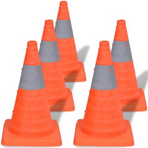 vidaXL C&ocirc;nes de signalisation escamotables 5 pcs 42 cm