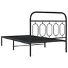vidaXL Cadre de lit m&eacute;tal sans matelas avec t&ecirc;te de lit noir 100x190cm