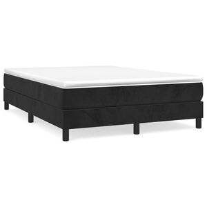 vidaXL Sommier &agrave; lattes de lit avec matelas Noir 140x200 cm Velours