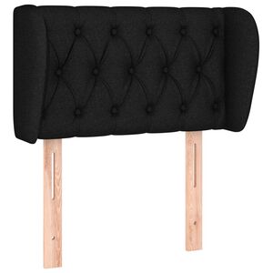 vidaXL T&ecirc;te de lit avec oreilles Noir 83x23x78/88 cm Tissu