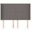 vidaXL T&ecirc;te de lit avec oreilles Gris 147x16x118/128 cm Similicuir