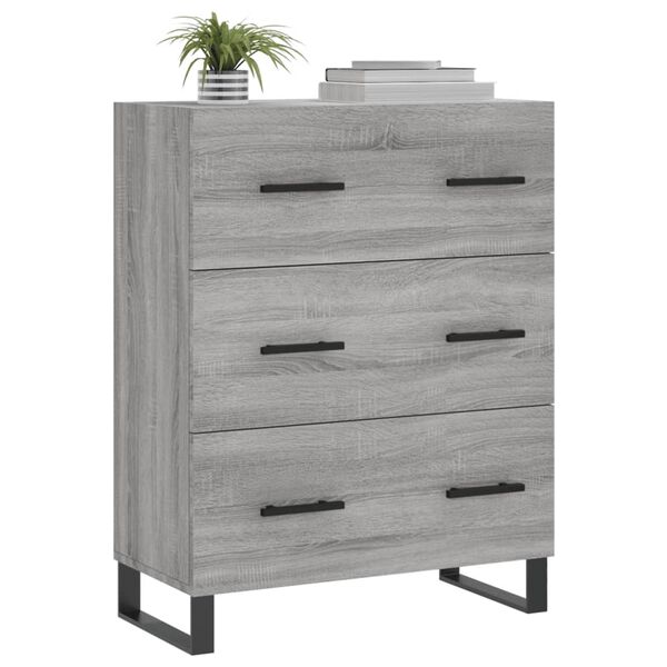 vidaXL Buffet sonoma gris 69,5x34x90 cm bois d'ing&eacute;nierie