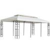 vidaXL Belv&eacute;d&egrave;re &agrave; double toit blanc 6x3 m acier