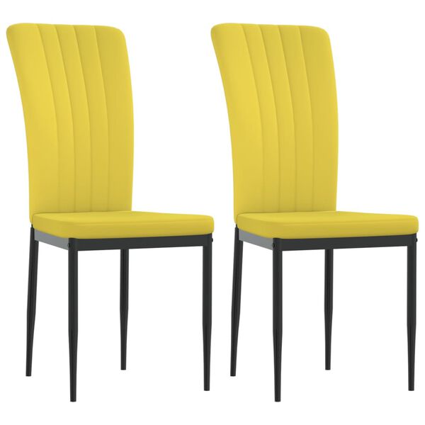 vidaXL Chaises &agrave; manger lot de 2 Jaune moutarde Velours