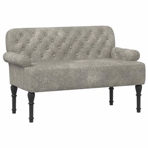 vidaXL Canap&eacute; love seat avec capitonnage en boutons Gris clair