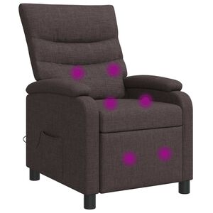 vidaXL Fauteuil de massage inclinable Marron fonc&eacute; Tissu