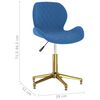 vidaXL Chaises pivotantes &agrave; manger lot de 2 bleu velours